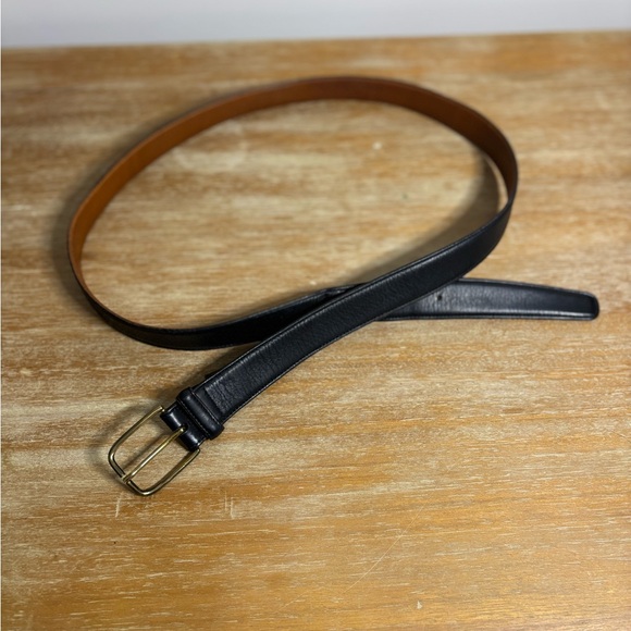 Trafalgar Mens Black Italian Leather Belt, Size‎ 38, made in the USA - Picture 1 of 8